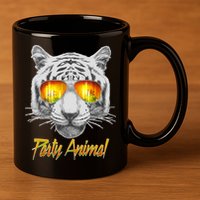Cool Party Animal Tiger 11oz C Handle Ceramic Mug