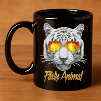 Cool Party Animal Tiger 11oz C Handle Ceramic Mug