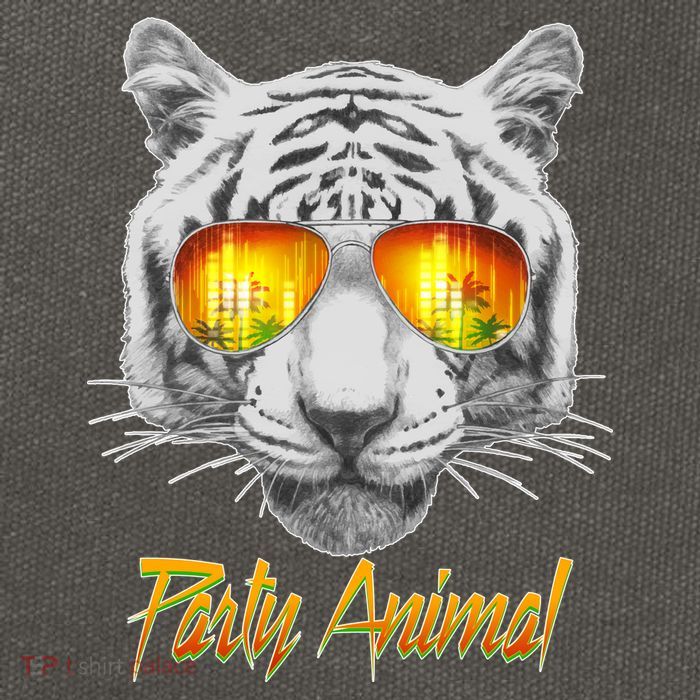 Cool Party Animal Tiger Cotton Canvas Backpack