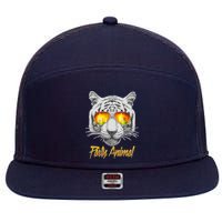 Cool Party Animal Tiger 7 Panel Mesh Trucker Snapback Hat