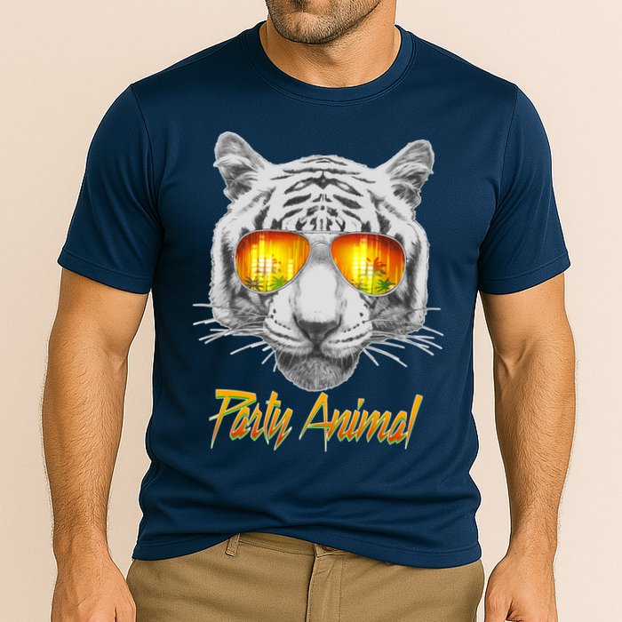 Cool Party Animal Tiger Cooling Performance Crew T-Shirt