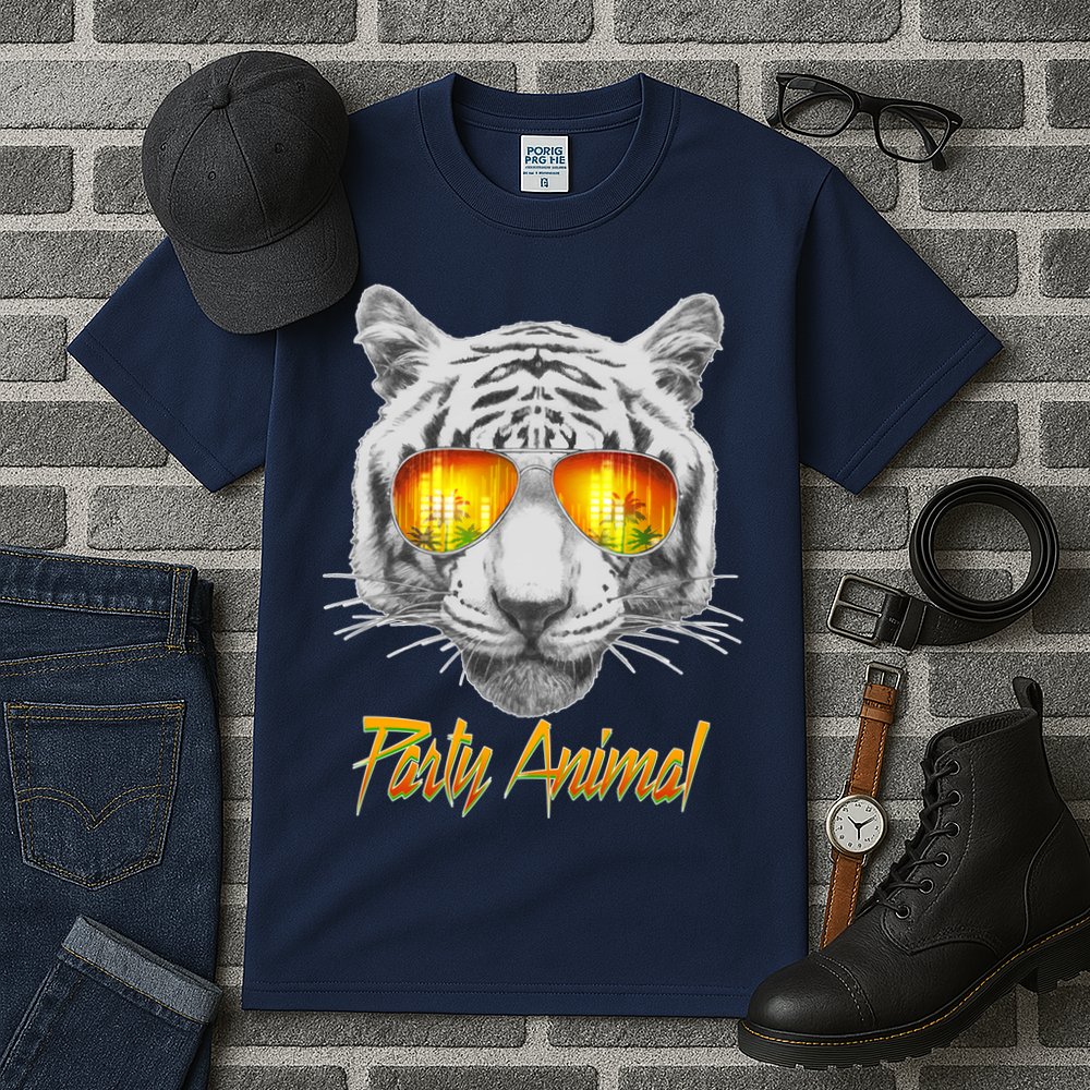 Cool Party Animal Tiger Tall T-Shirt