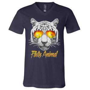 Cool Party Animal Tiger V-Neck T-Shirt