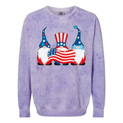 Cool Patriotic USA American Gnomes Colorblast Crewneck Sweatshirt