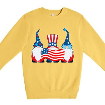 Cool Patriotic USA American Gnomes Premium Crewneck Sweatshirt