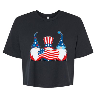 Cool Patriotic USA American Gnomes Bella+Canvas Jersey Crop Tee