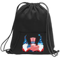 Cool Patriotic USA American Gnomes Sweatshirt Cinch Pack Bag