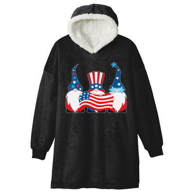 Cool Patriotic USA American Gnomes Hooded Wearable Blanket