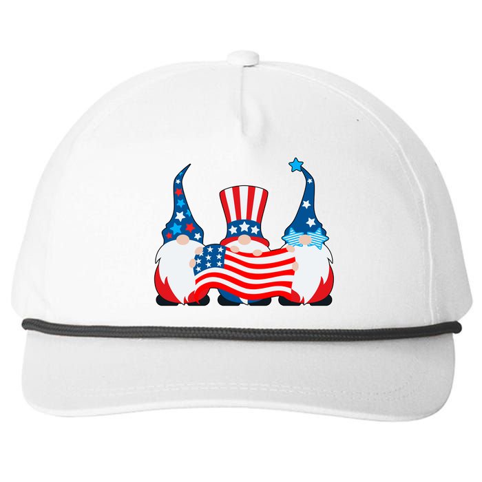 Cool Patriotic USA American Gnomes Snapback Five-Panel Rope Hat