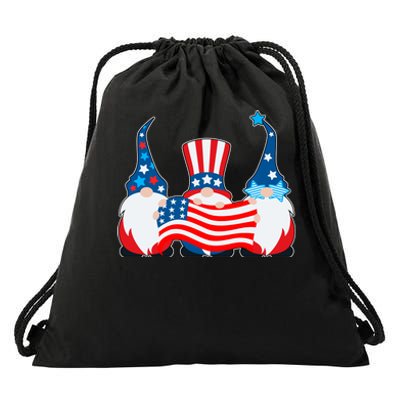 Cool Patriotic USA American Gnomes Drawstring Bag