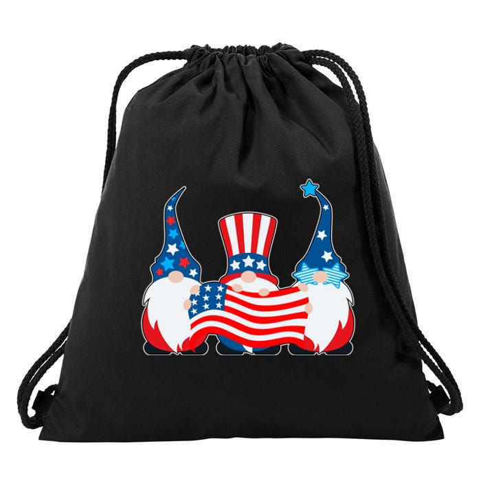 Cool Patriotic USA American Gnomes Drawstring Bag