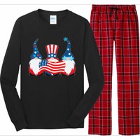 Cool Patriotic USA American Gnomes Long Sleeve Pajama Set