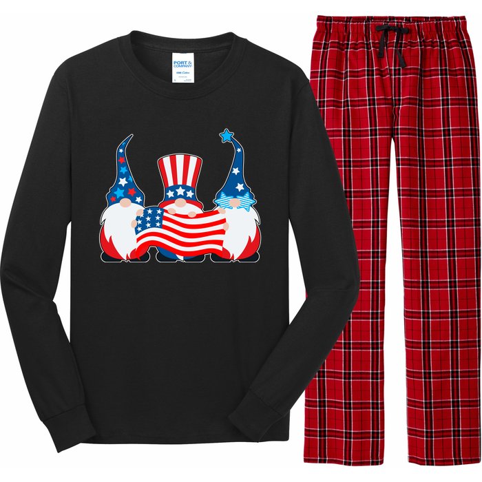 Cool Patriotic USA American Gnomes Long Sleeve Pajama Set