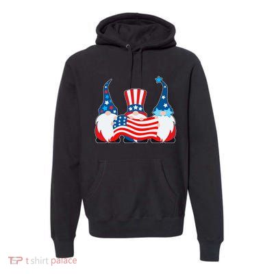 Cool Patriotic USA American Gnomes Premium Hoodie