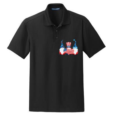 Cool Patriotic USA American Gnomes Dry Zone Grid Polo