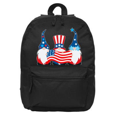 Cool Patriotic USA American Gnomes 16 in Basic Backpack