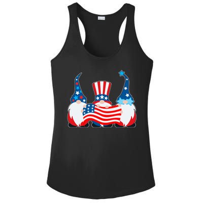 Cool Patriotic USA American Gnomes Ladies PosiCharge Competitor Racerback Tank