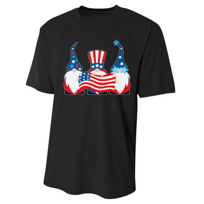 Cool Patriotic USA American Gnomes Performance Sprint T-Shirt