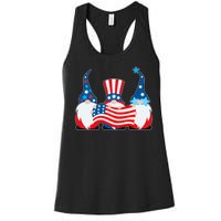 Cool Patriotic USA American Gnomes Women's Racerback Tank