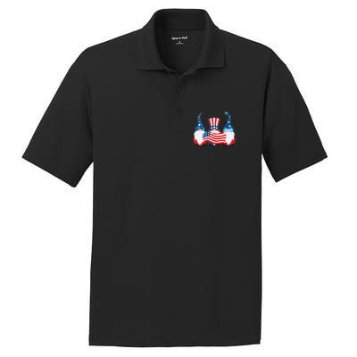 Cool Patriotic USA American Gnomes PosiCharge RacerMesh Polo