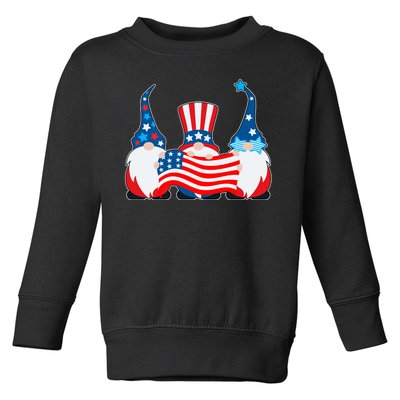 Cool Patriotic USA American Gnomes Toddler Sweatshirt