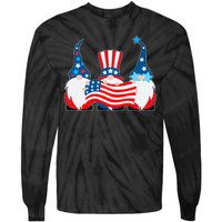 Cool Patriotic USA American Gnomes Tie-Dye Long Sleeve Shirt