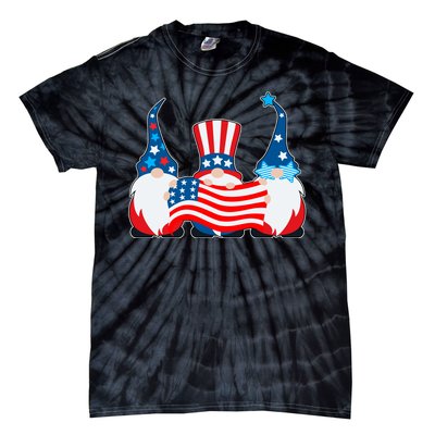 Cool Patriotic USA American Gnomes Tie-Dye T-Shirt