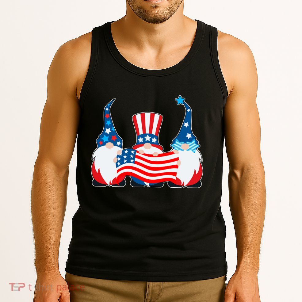 Cool Patriotic USA American Gnomes Tank Top