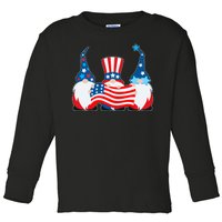 Cool Patriotic USA American Gnomes Toddler Long Sleeve Shirt