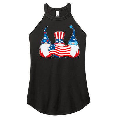 Cool Patriotic USA American Gnomes Women’s Perfect Tri Rocker Tank