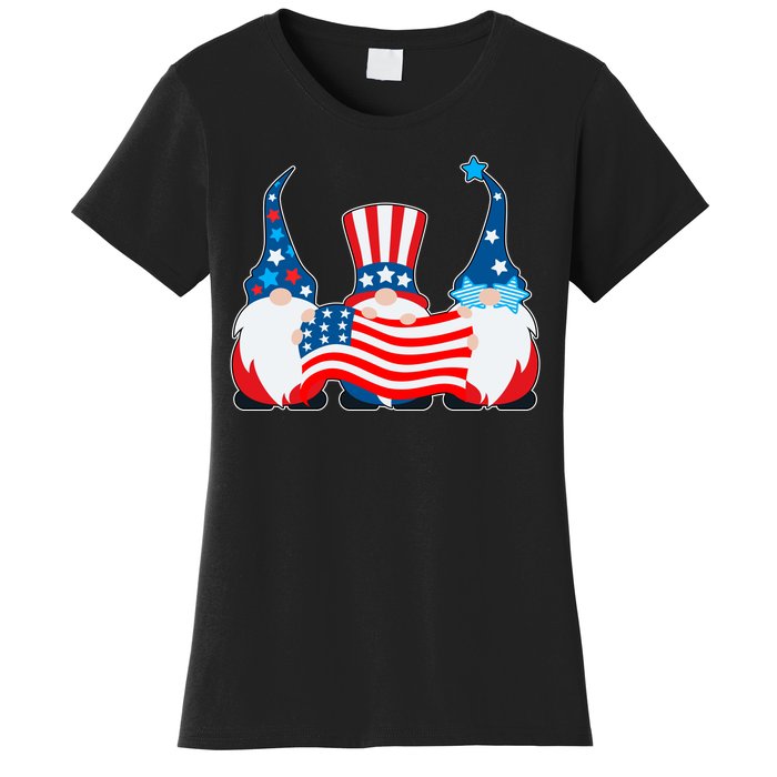 Cool Patriotic USA American Gnomes Women's T-Shirt