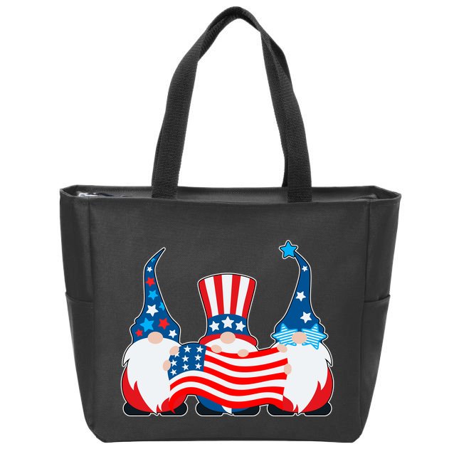 Cool Patriotic USA American Gnomes Zip Tote Bag