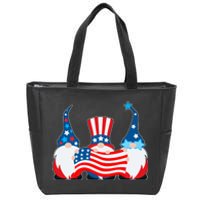 Cool Patriotic USA American Gnomes Zip Tote Bag