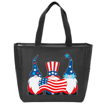 Cool Patriotic USA American Gnomes Zip Tote Bag