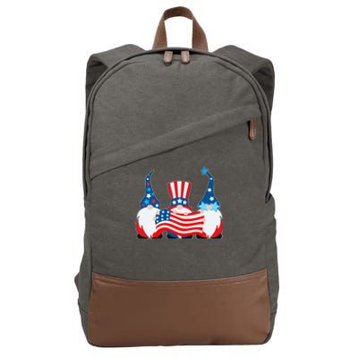 Cool Patriotic USA American Gnomes Cotton Canvas Backpack