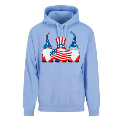 Cool Patriotic USA American Gnomes Unisex Surf Hoodie