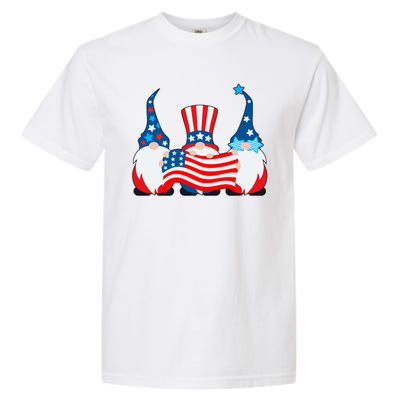 Cool Patriotic USA American Gnomes Garment-Dyed Heavyweight T-Shirt