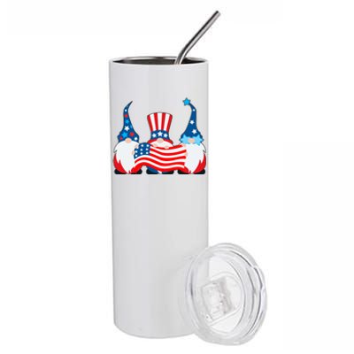 Cool Patriotic USA American Gnomes Stainless Steel Tumbler