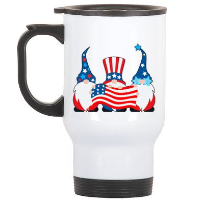 Cool Patriotic USA American Gnomes Stainless Steel Travel Mug