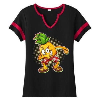 Cool Pineapple Dab Ladies Halftime Notch Neck Tee