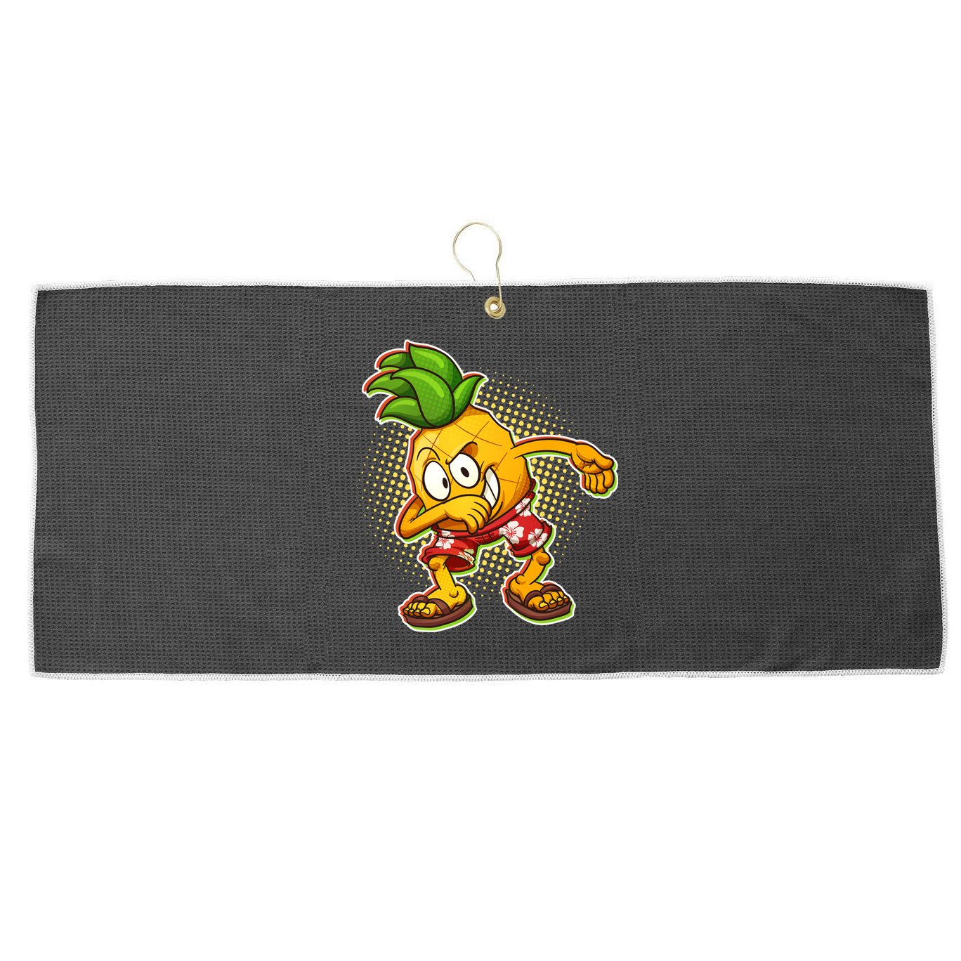 Cool Pineapple Dab Large Microfiber Waffle Golf Towel