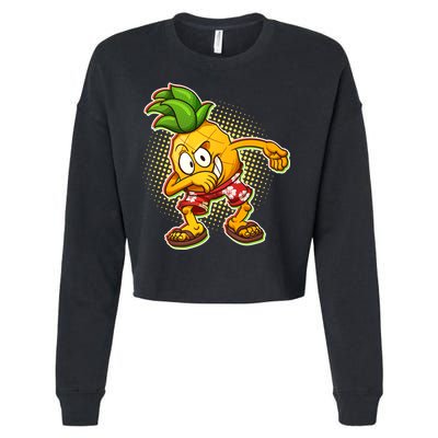 Cool Pineapple Dab Cropped Pullover Crew