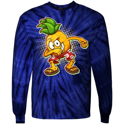 Cool Pineapple Dab Tie-Dye Long Sleeve Shirt