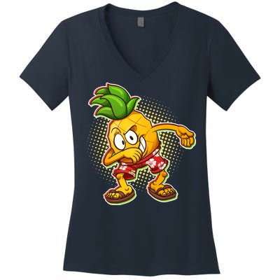 Cool Pineapple Dab Women's V-Neck T-Shirt