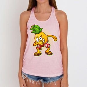 Cool Pineapple Dab Women's Knotted Racerback Tank