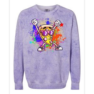 Cool Pizza Splatter Colorblast Crewneck Sweatshirt