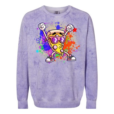 Cool Pizza Splatter Colorblast Crewneck Sweatshirt