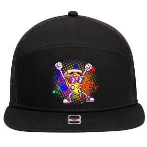 Cool Pizza Splatter 7 Panel Mesh Trucker Snapback Hat