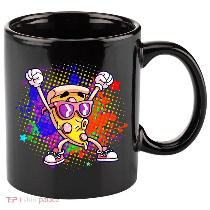 Cool Pizza Splatter 11oz C Handle Ceramic Mug