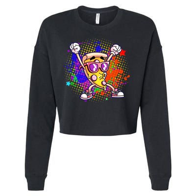 Cool Pizza Splatter Cropped Pullover Crew